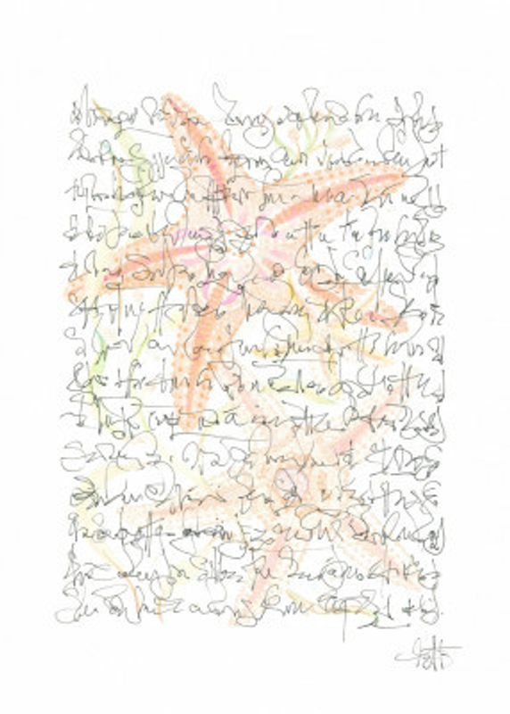 Asemic writing Starfish Wanderings