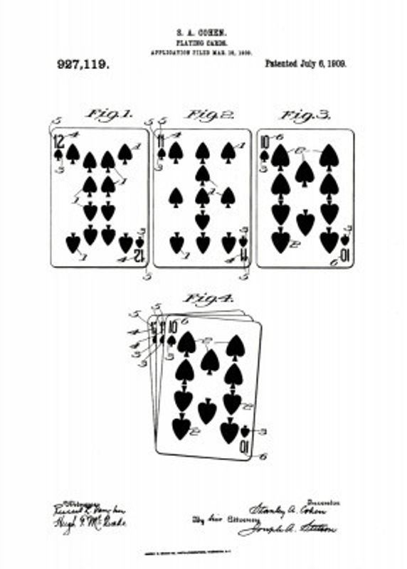 Playing Cards Patent 1909