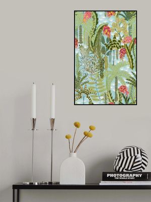 tropical lounge with dragon fruit mint pattern