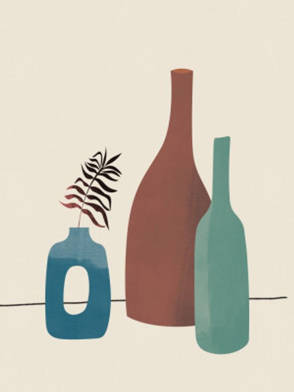 Abstract Vases in Earthy Tones