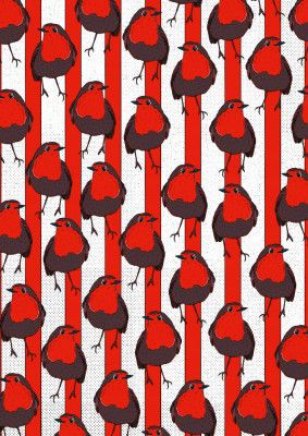 Red Robin Bird Pattern