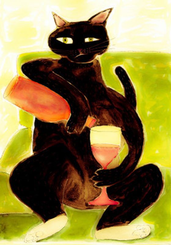 Big Black Cat Wining Down