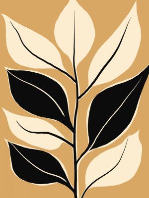 Black and cream botanical