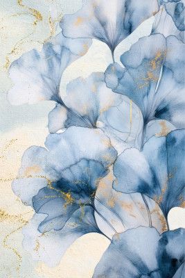 Blue Ginkgo Leaves 3