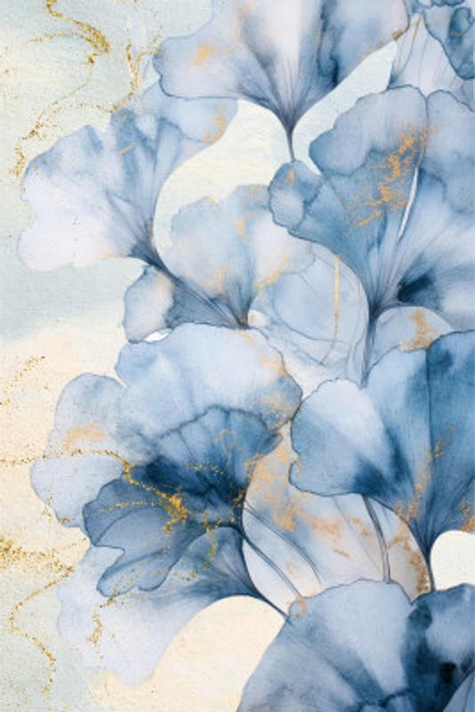 Blue Ginkgo Leaves 3