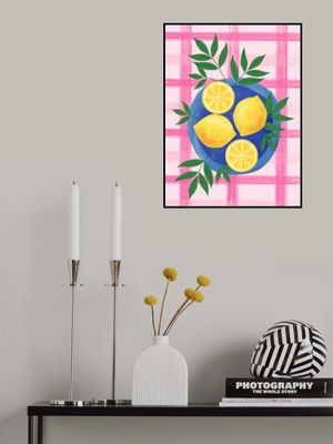 Lemons on a Blue Plate