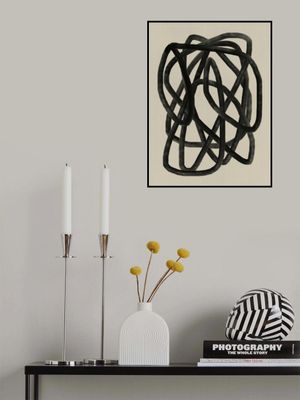 Black Loops On A Beige Canvas