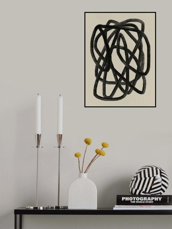 Black Loops On A Beige Canvas