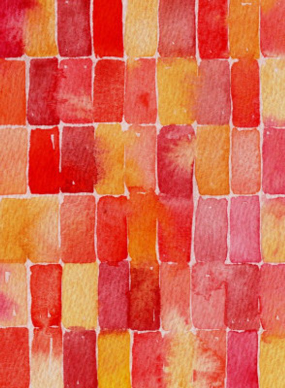 Red Geometric Abstract Watercolor