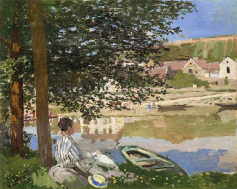 On the Bank of the Seine, Bennecourt (1868) By Claude Monet