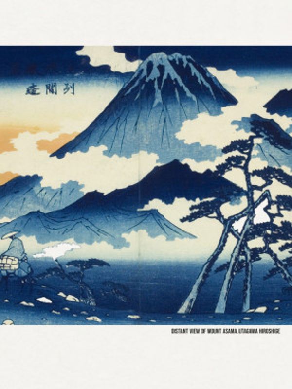 Distant View of Mount Asama In the Shinshu District