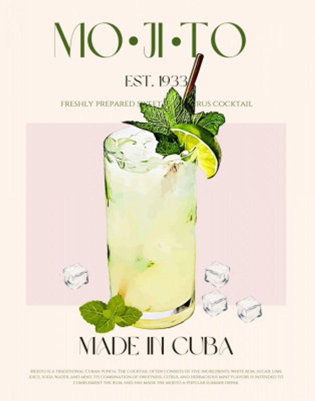 Mojito Print Cocktail