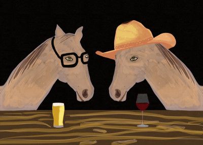 Horses at the bar