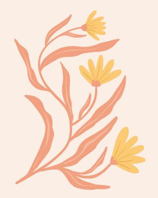 Warm Floral Illustration In Pastels