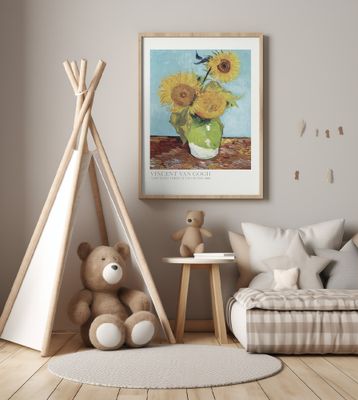 Vase With Three Sunflowers