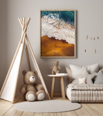 Serene Beach Scene With Golden Sand