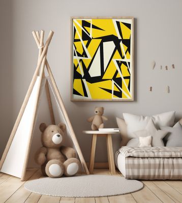 Bold Black and Yellow Geometric Shapes