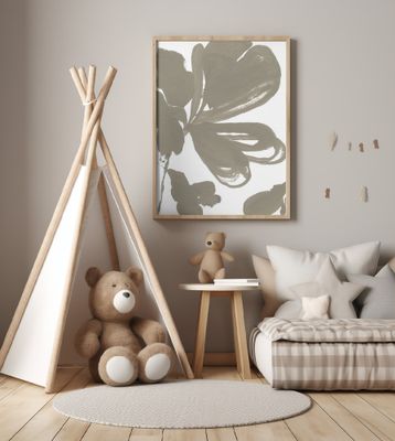 Giant Taupe Floral 1