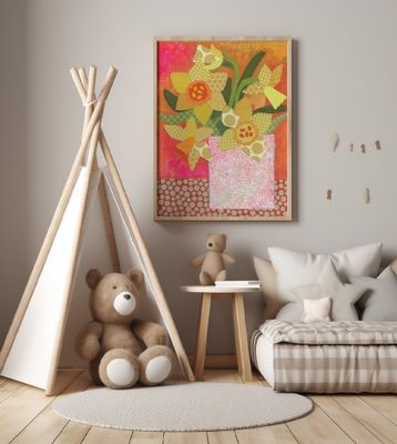 Patchwork Daffodil Still Life