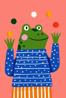Juggling frog