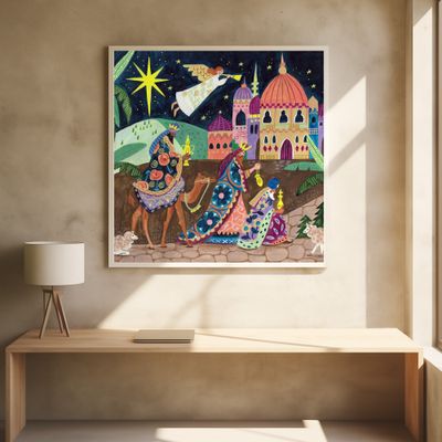 Three Wise Men in the night Christmas