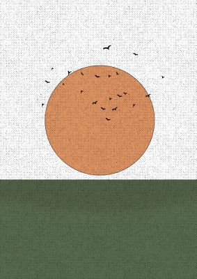 Stylized Sun With Birds