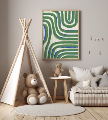 Green Abstract Lines