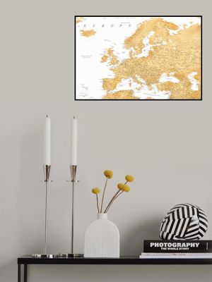 Golden detailed map of Europe