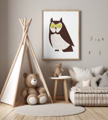 Stylized Cartoon Owl