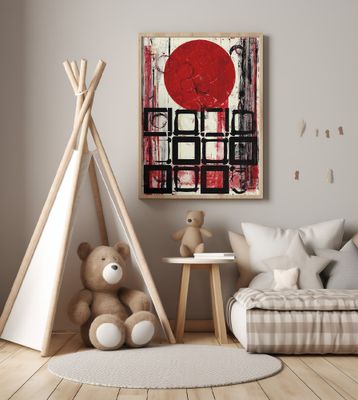 Geometric Shapes with a Red Circle