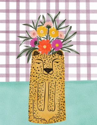 Leopard Shape Vase with Flower