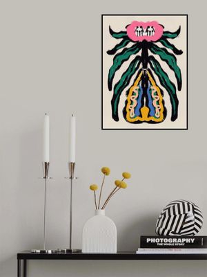 Symmetrical Design with a Pink Flower