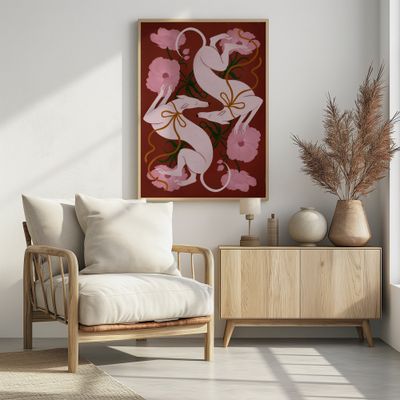 Elegant Greyhounds and Flowers