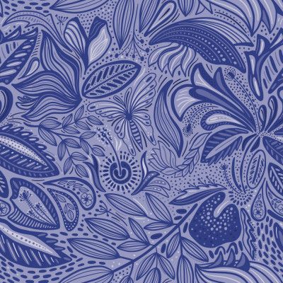 Tropical Doodle Cobald Blue