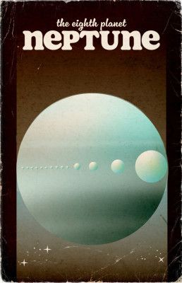 Neptune Retro Space Art