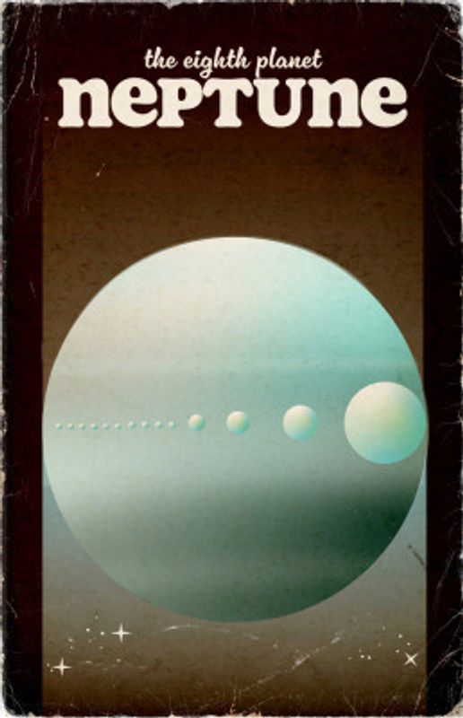 Neptune Retro Space Art