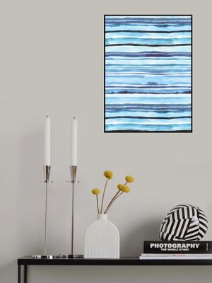 Summer Watercolour Stripes Blue Sea