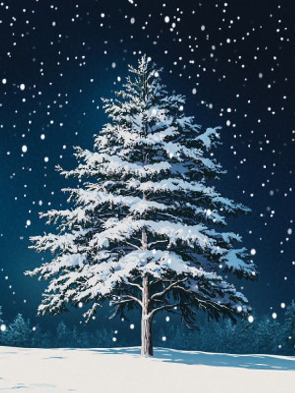 Winter Snowy Pine Tree