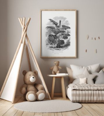 Vintage Palm Tree Drawing Xii