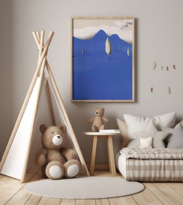 Surreal Landscapes With Blue Mountains