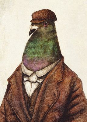 Pigeon Dressed In Vintage Attire