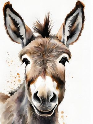 Donkey Aquarell