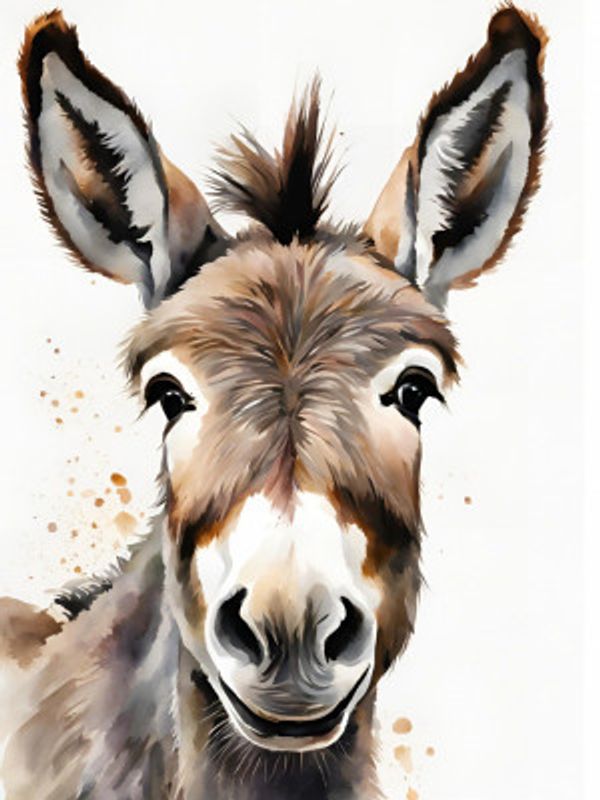 Donkey Aquarell