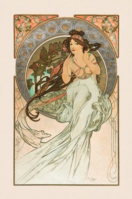 Music, From Les Arts (1898) By Alphonse Mucha