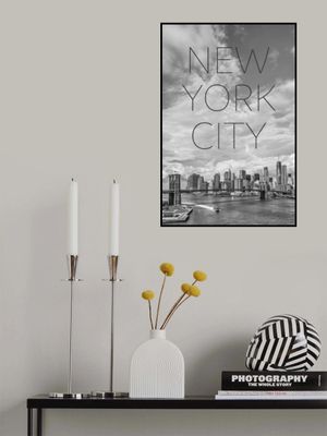 NYC Brooklyn Bridge &amp; Lower Manhattan | Text &amp; Skyline