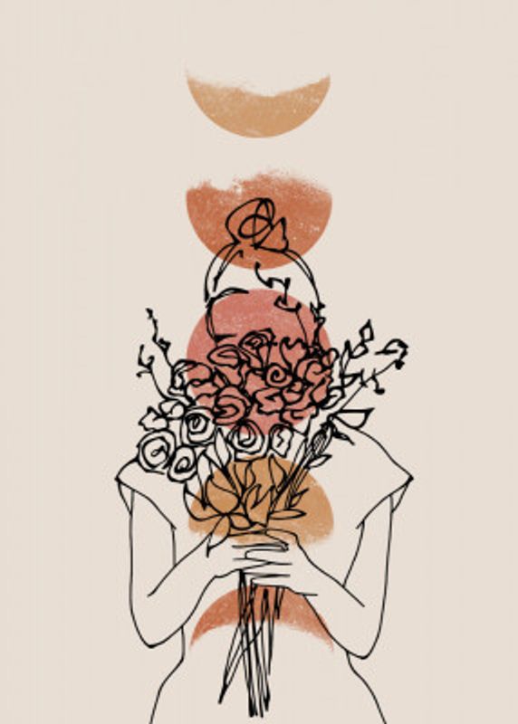 Girl With Flower Bouquet