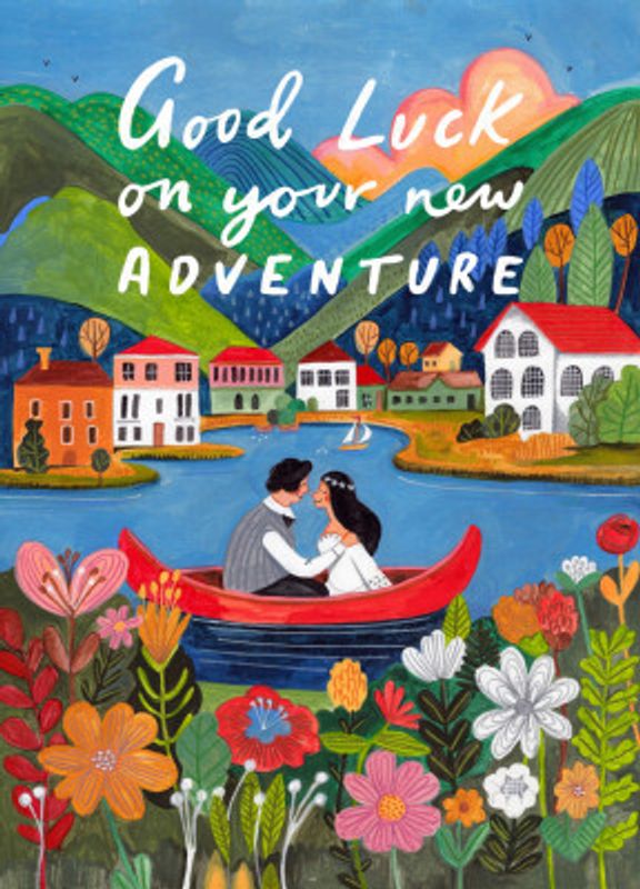 Just Married Couple in a boat