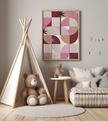 Palm Springs Desert Shapes and Palms Mauve