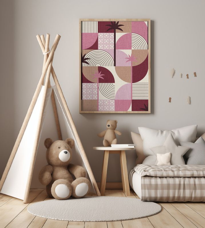 Palm Springs Desert Shapes and Palms Mauve