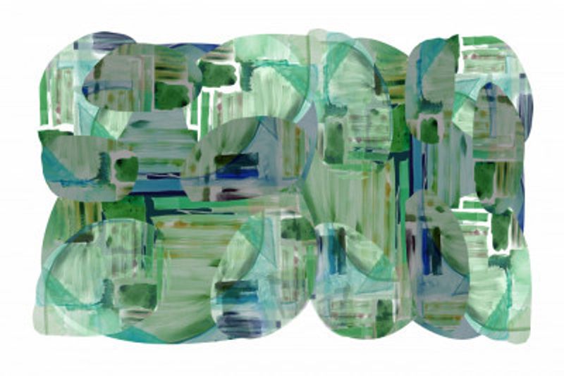 Green Cluster of Abstract Shapes 1